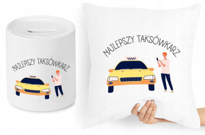Dla Taksówkarza Zestaw Poduszka + Skarbonka
