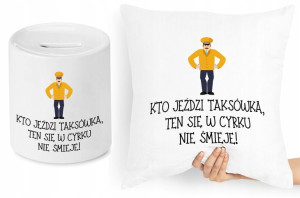 Dla Taksówkarza Zestaw Poduszka + Skarbonka
