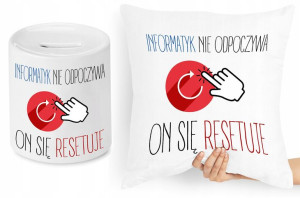 Dla Informatyka Zestaw Poduszka + Skarbonka