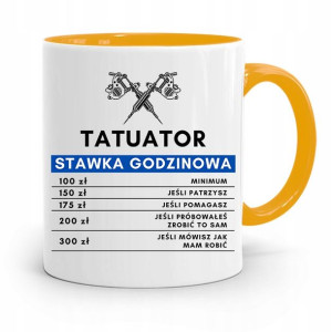 Dla Tatuażystki Tatuażysty Kubek Żółty Na Prezent