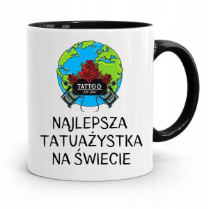 Dla Tatuażystki Tatuażysty Tatuatora Kubek Czarny