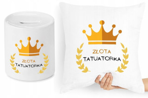 Dla Tatuażysty Zestaw Poduszka + Skarbonka Prezent