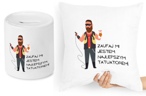 Dla Tatuażysty Zestaw Poduszka + Skarbonka Prezent