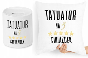Dla Tatuażysty Zestaw Poduszka + Skarbonka Prezent