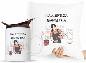 Zestaw Poduszka + Kubek Dla Baristy Prezent