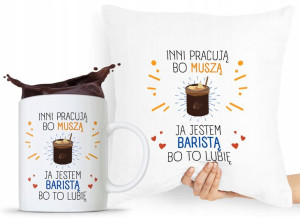 Zestaw Poduszka + Kubek Dla Baristy Prezent