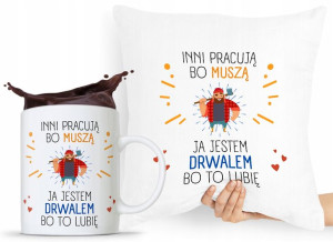Zestaw Poduszka + Kubek Dla Drwala Prezent