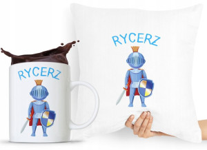Zestaw Poduszka + Kubek Dla Dziecka Syn Córka
