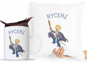 Zestaw Poduszka + Kubek Dla Dziecka Syn Córka