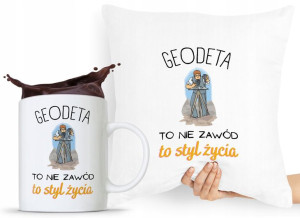 Zestaw Poduszka + Kubek Dla Geodety Prezent