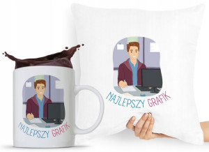 Zestaw Poduszka + Kubek Dla Grafika Graficzki