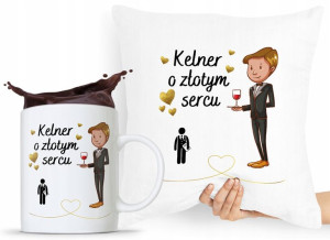 Zestaw Poduszka + Kubek Dla Kelnera Prezent