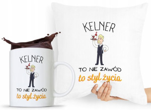 Zestaw Poduszka + Kubek Dla Kelnera Prezent