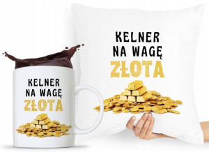 Zestaw Poduszka + Kubek Dla Kelnera Prezent
