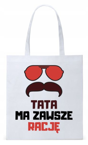 Dla Taty Tatusia Prezent Torba Eco Biała Shopper