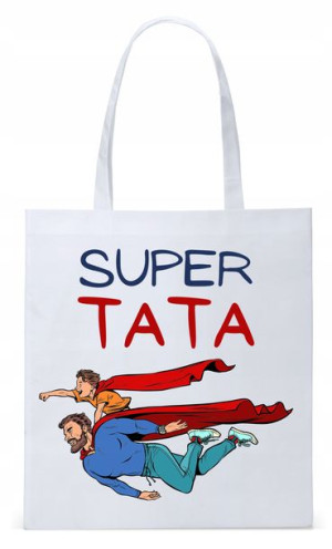 Dla Taty Tatusia Prezent Torba Eco Biała Shopper
