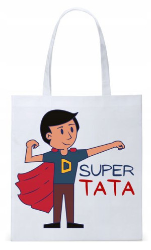 Dla Taty Tatusia Prezent Torba Eco Biała Shopper