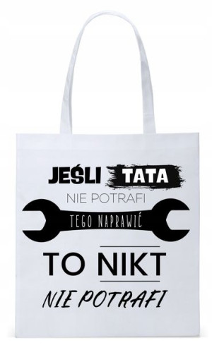 Dla Taty Tatusia Prezent Torba Eco Biała Shopper