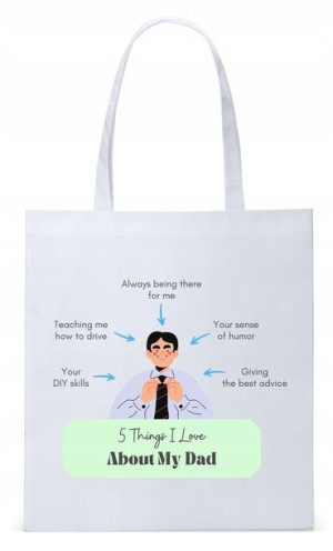 Dla Taty Tatusia Prezent Torba Eco Biała Shopper