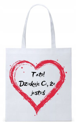 Dla Taty Tatusia Prezent Torba Eco Biała Shopper