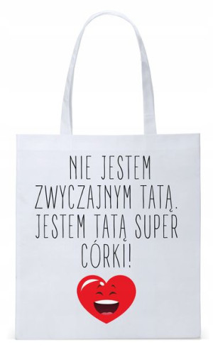 Dla Taty Tatusia Prezent Torba Eco Biała Shopper