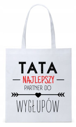 Dla Taty Tatusia Prezent Torba Eco Biała Shopper