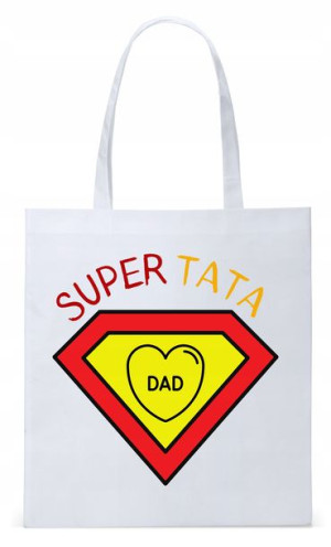Dla Taty Tatusia Prezent Torba Eco Biała Shopper