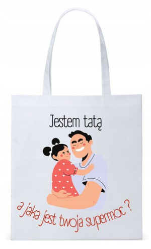 Dla Taty Tatusia Prezent Torba Eco Biała Shopper