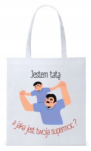 Dla Taty Tatusia Prezent Torba Eco Biała Shopper