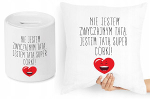 Dla Taty Zestaw Poduszka + Skarbonka Prezent