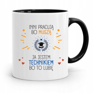 Dla Technika Kubek Czarny Prezent
