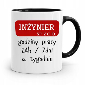 Dla Inżyniera Kubek Czarny Prezent