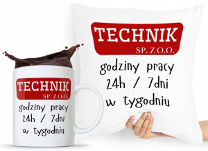 Dla Technika Zestaw Poduszka + Kubek Prezent