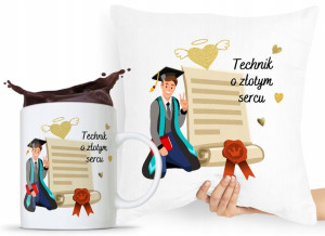 Dla Technika Zestaw Poduszka + Kubek Prezent