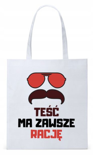 Dla Teścia Taty Prezent Torba Eco Biała Shopper