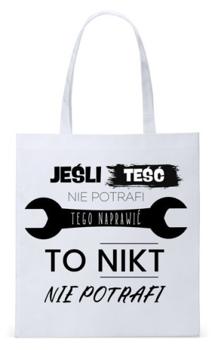 Dla Teścia Taty Prezent Torba Eco Biała Shopper