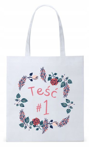 Dla Teścia Taty Prezent Torba Eco Biała Shopper