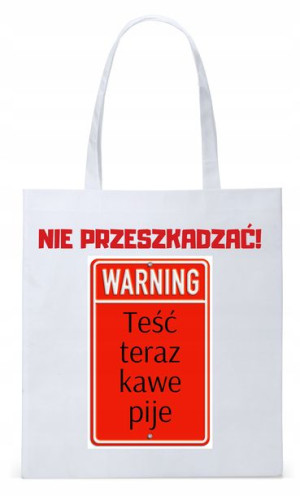 Dla Teścia Taty Prezent Torba Eco Biała Shopper