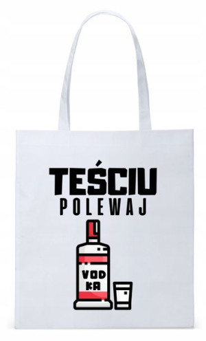 Dla Teścia Taty Prezent Torba Eco Biała Shopper
