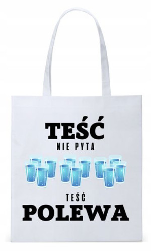 Dla Teścia Taty Prezent Torba Eco Biała Shopper