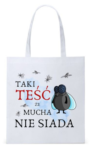 Dla Teścia Taty Prezent Torba Eco Biała Shopper