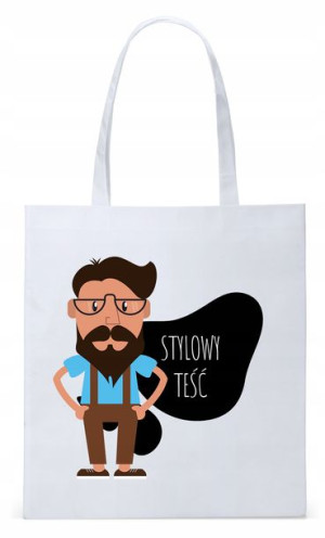 Dla Teścia Taty Prezent Torba Eco Biała Shopper