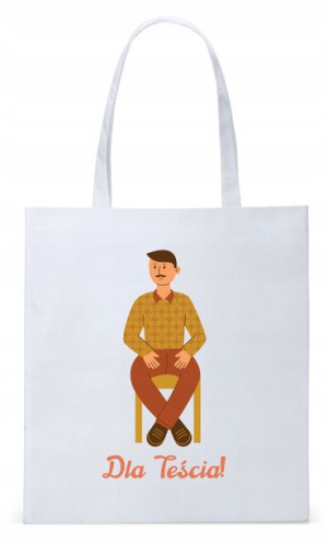 Dla Teścia Taty Prezent Torba Eco Biała Shopper