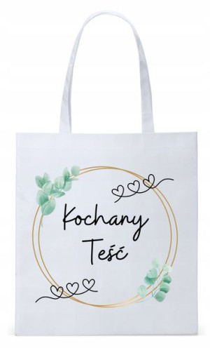 Dla Teścia Taty Prezent Torba Eco Biała Shopper