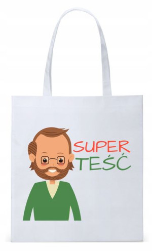 Dla Teścia Taty Prezent Torba Eco Biała Shopper