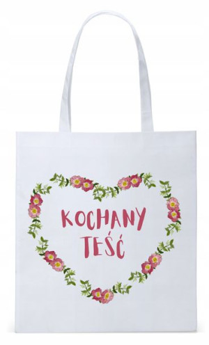 Dla Teścia Taty Prezent Torba Eco Biała Shopper