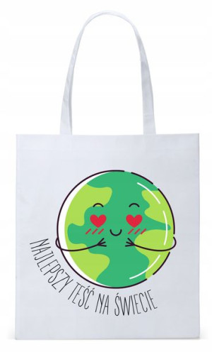 Dla Teścia Taty Prezent Torba Eco Biała Shopper