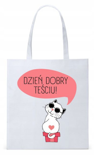 Dla Teścia Taty Prezent Torba Eco Biała Shopper