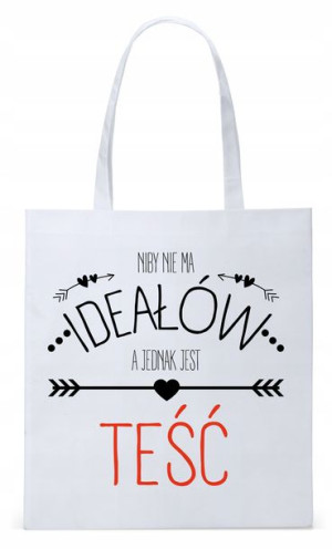 Dla Teścia Taty Prezent Torba Eco Biała Shopper