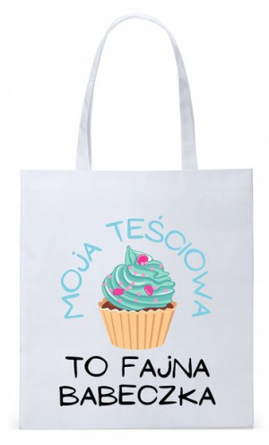 Dla Teściowej Mamy Prezent Torba Eco Biała Shopper
